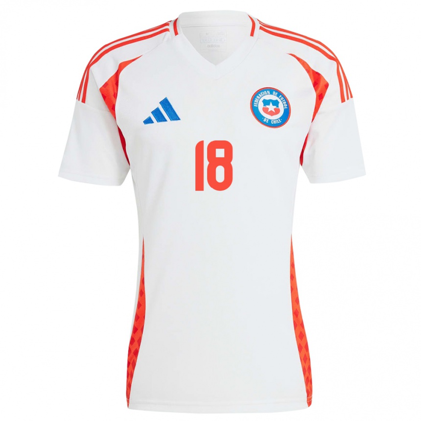 Niño Fútbol Camiseta Chile Bryan González #18 Blanco 2ª Equipación 24-26