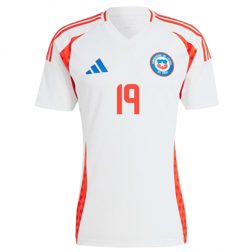 Niño Fútbol Camiseta Chile Catalina Figueroa #19 Blanco 2ª Equipación 24-26