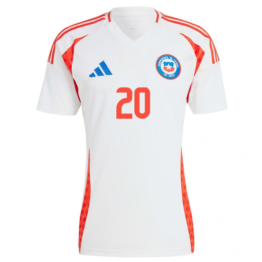 Niño Fútbol Camiseta Chile Damián Pizarro #20 Blanco 2ª Equipación 24-26