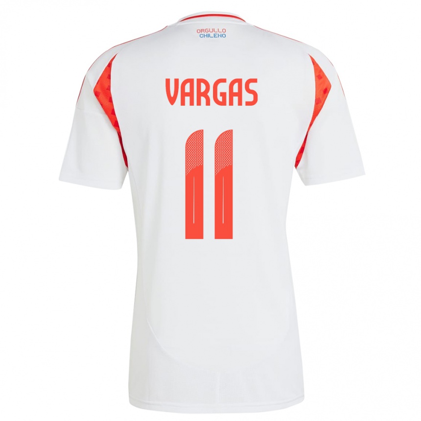 Niño Fútbol Camiseta Chile Eduardo Vargas #11 Blanco 2ª Equipación 24-26