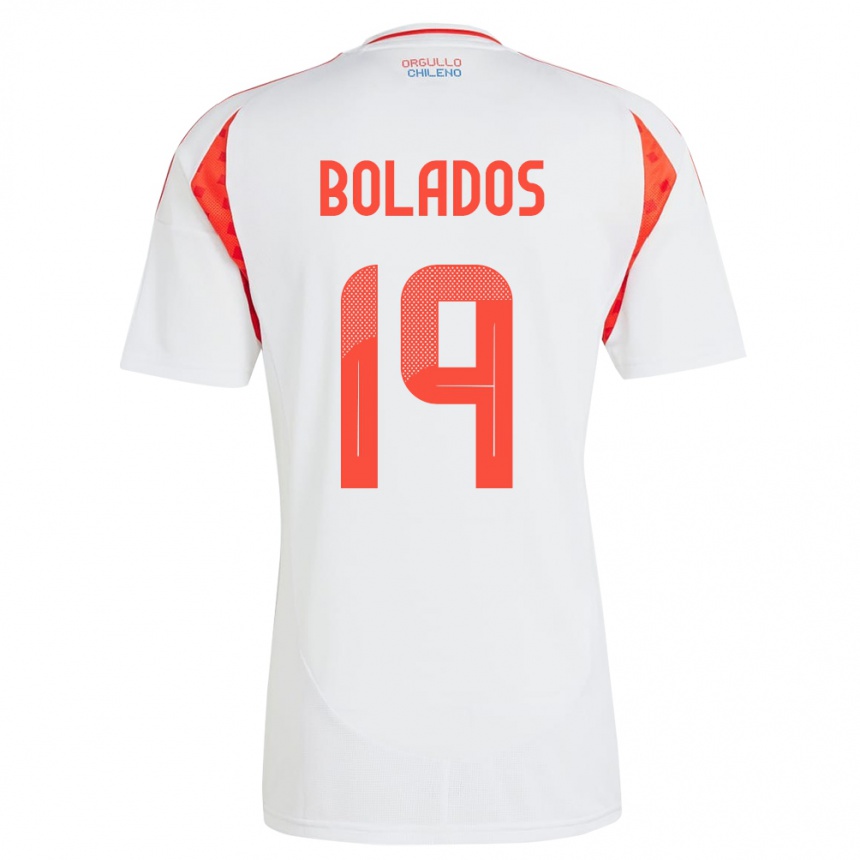 Niño Fútbol Camiseta Chile Marcos Bolados #19 Blanco 2ª Equipación 24-26