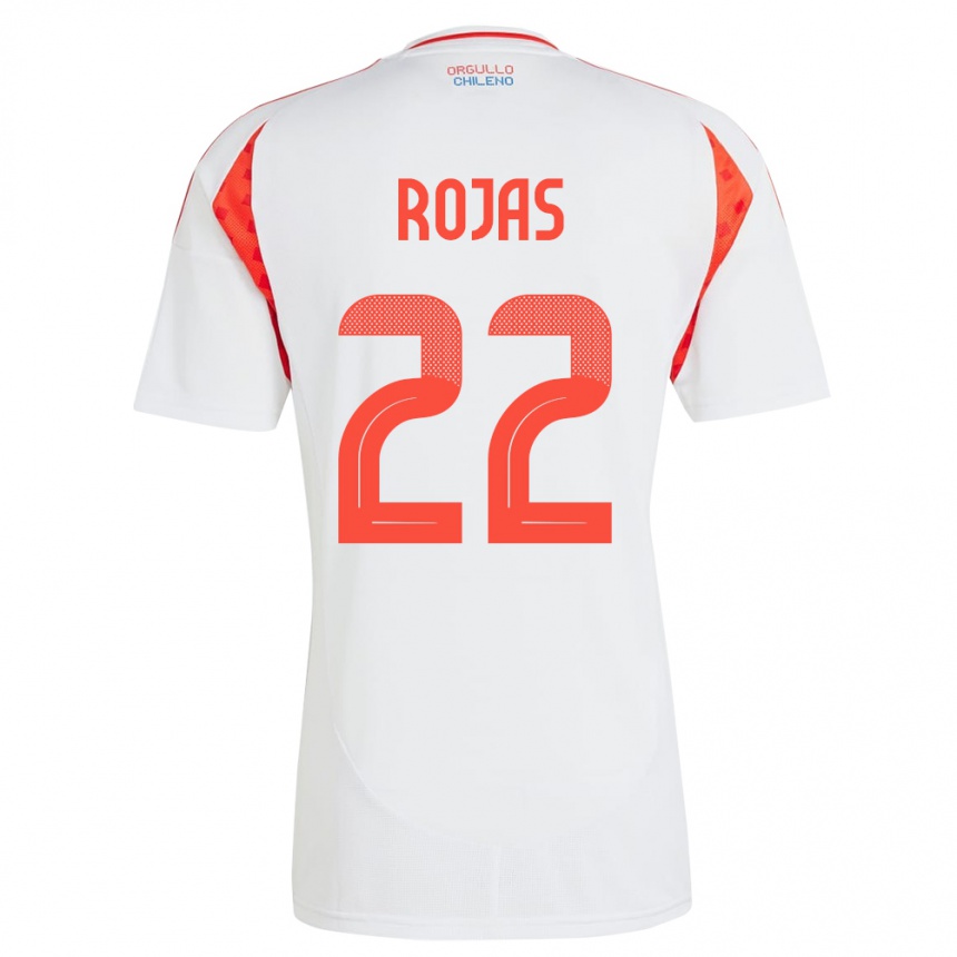 Niño Fútbol Camiseta Chile Jeyson Rojas #22 Blanco 2ª Equipación 24-26