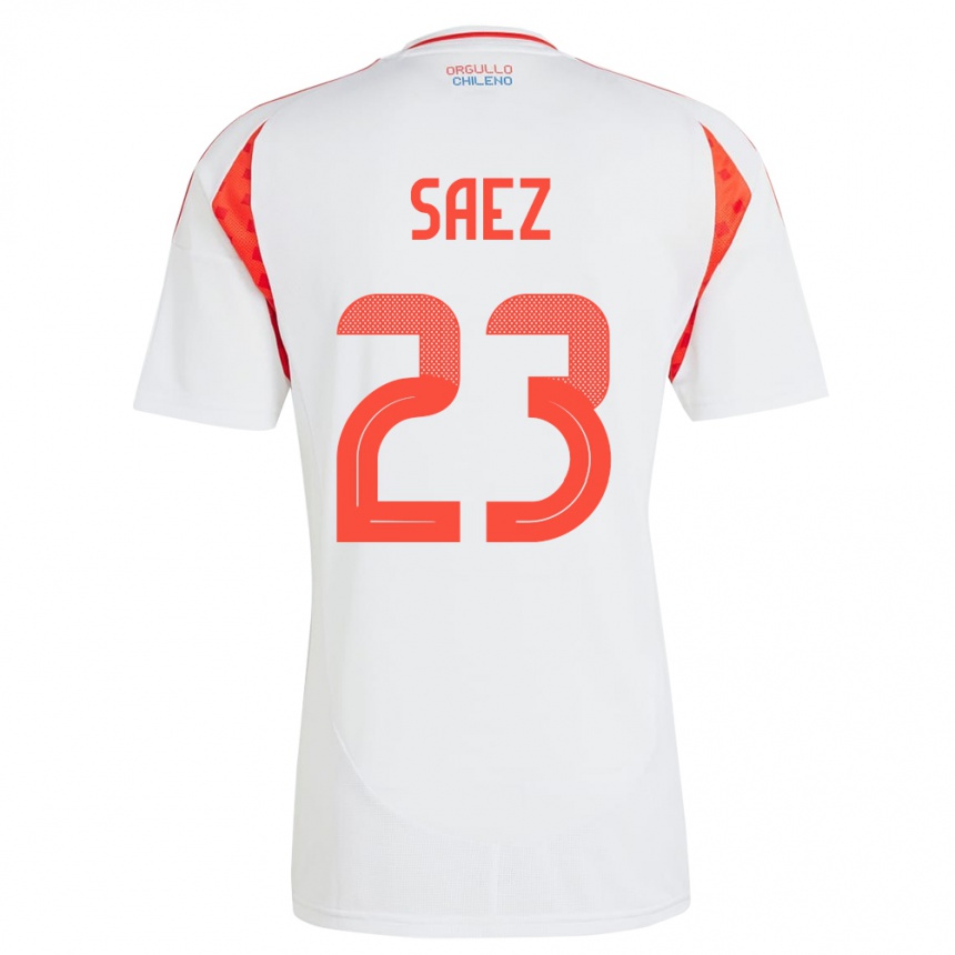 Niño Fútbol Camiseta Chile Ignacio Sáez #23 Blanco 2ª Equipación 24-26