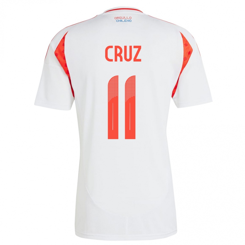 Niño Fútbol Camiseta Chile Joan Cruz #11 Blanco 2ª Equipación 24-26