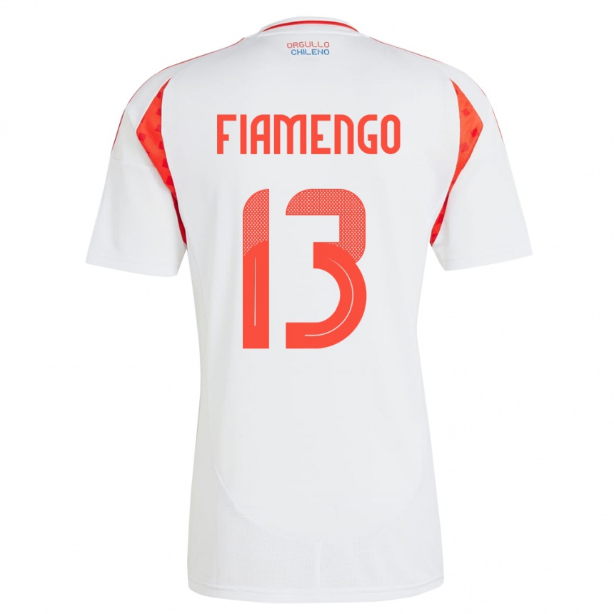 Niño Fútbol Camiseta Chile Darko Fiamengo #13 Blanco 2ª Equipación 24-26