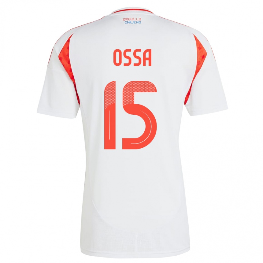 Niño Fútbol Camiseta Chile Diego Ossa #15 Blanco 2ª Equipación 24-26