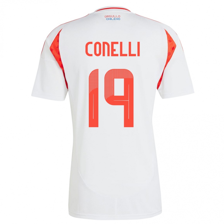 Niño Fútbol Camiseta Chile Vicente Conelli #19 Blanco 2ª Equipación 24-26