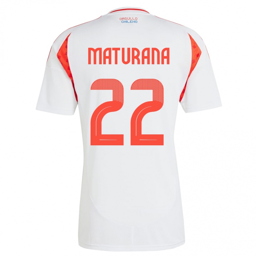 Niño Fútbol Camiseta Chile Martín Maturana #22 Blanco 2ª Equipación 24-26