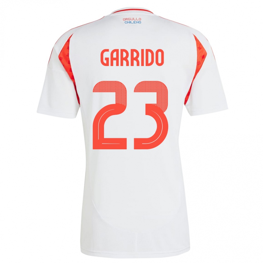 Niño Fútbol Camiseta Chile Pedro Garrido #23 Blanco 2ª Equipación 24-26