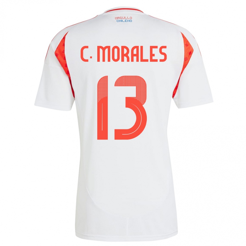 Niño Fútbol Camiseta Chile Cristián Morales #13 Blanco 2ª Equipación 24-26