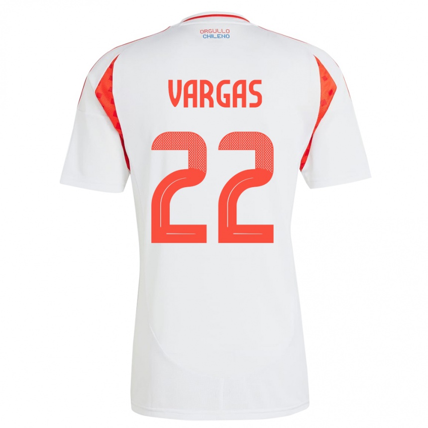 Niño Fútbol Camiseta Chile Diego Vargas #22 Blanco 2ª Equipación 24-26