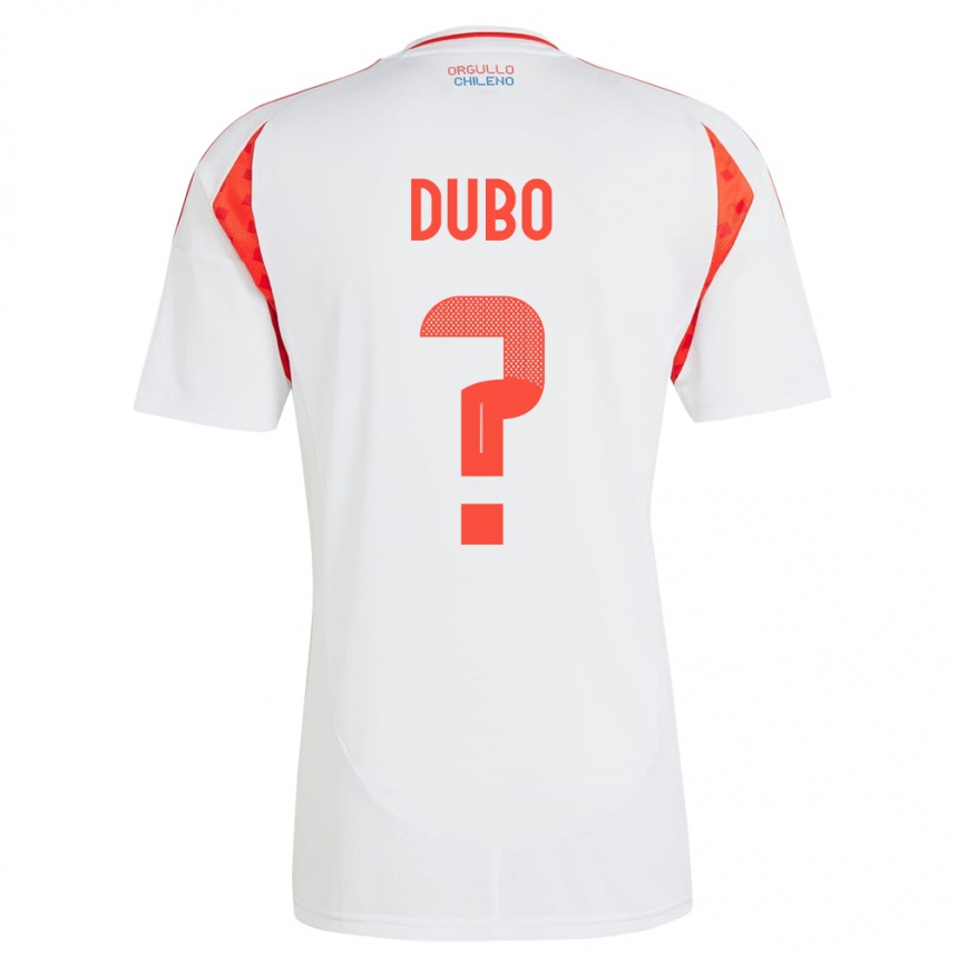 Niño Fútbol Camiseta Chile Alexander Dubó #0 Blanco 2ª Equipación 24-26