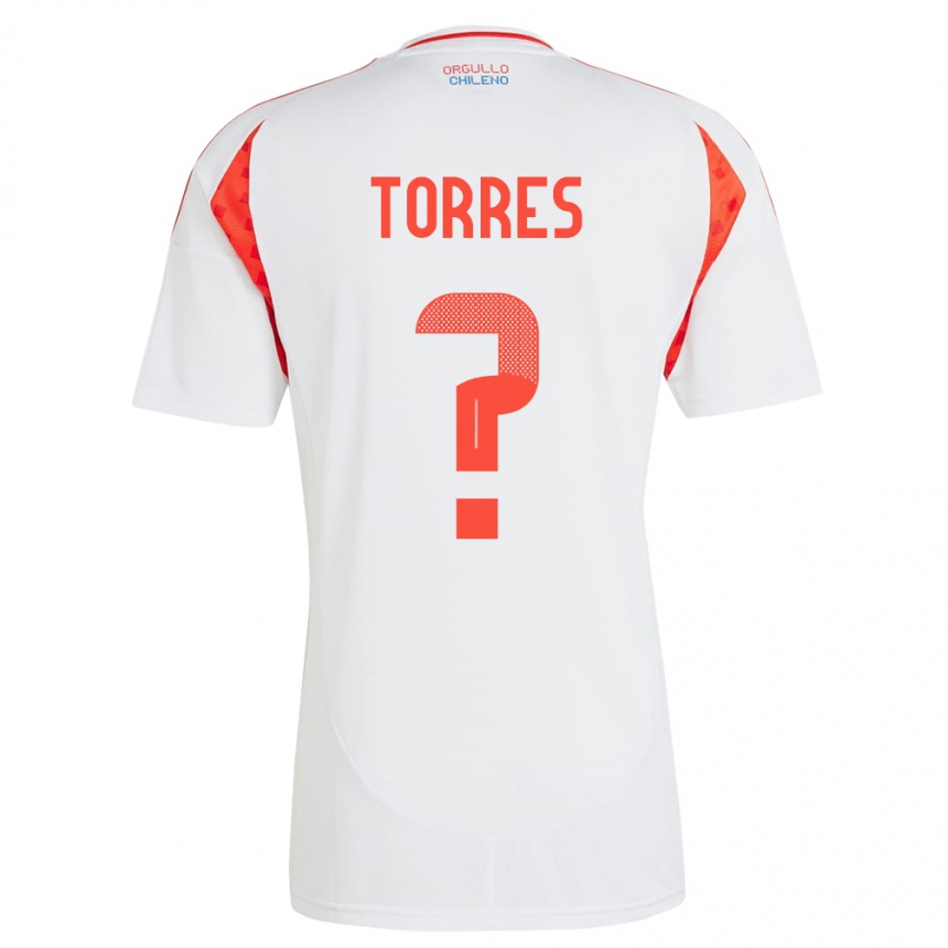 Niño Fútbol Camiseta Chile Bruno Torres #0 Blanco 2ª Equipación 24-26