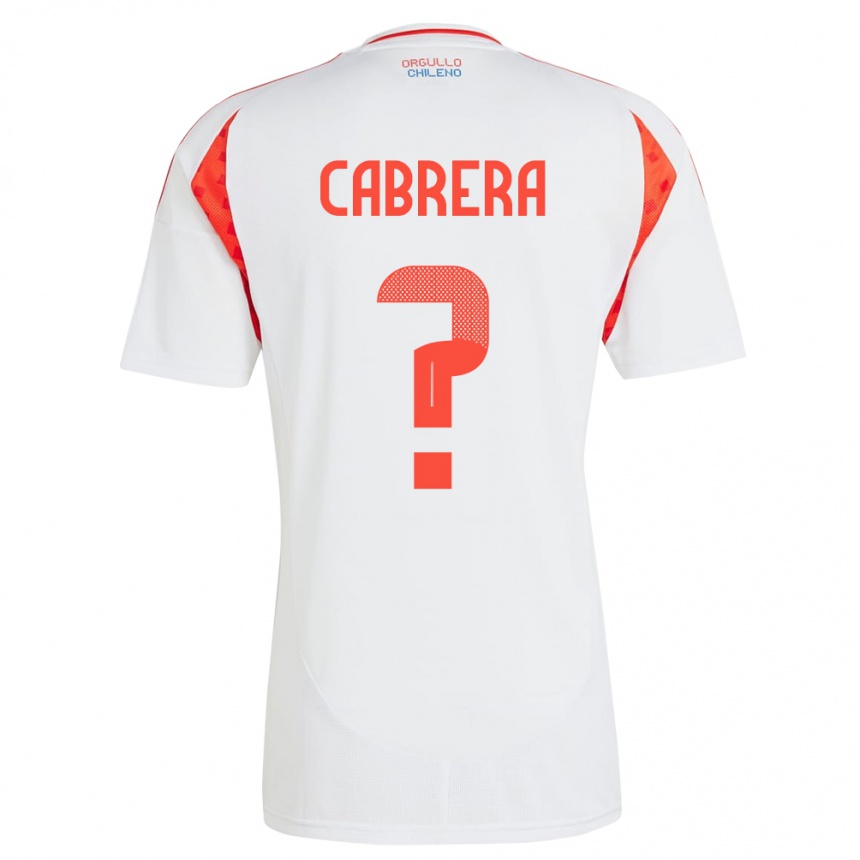 Niño Fútbol Camiseta Chile Vicente Cabrera #0 Blanco 2ª Equipación 24-26