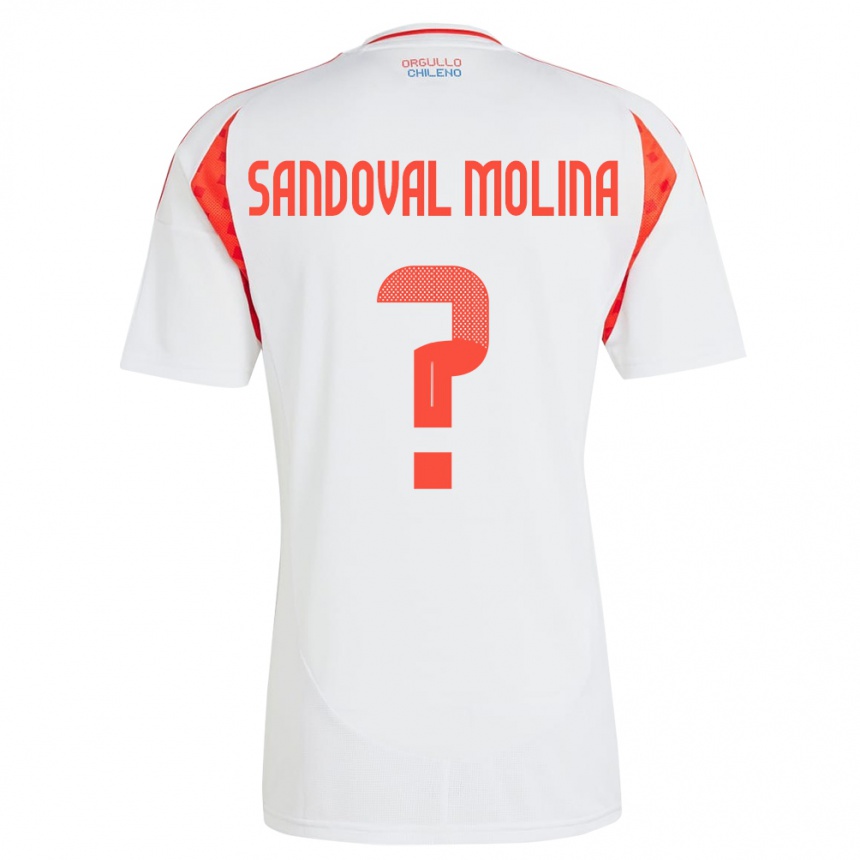 Niño Fútbol Camiseta Chile Mario Sandoval Molina #0 Blanco 2ª Equipación 24-26