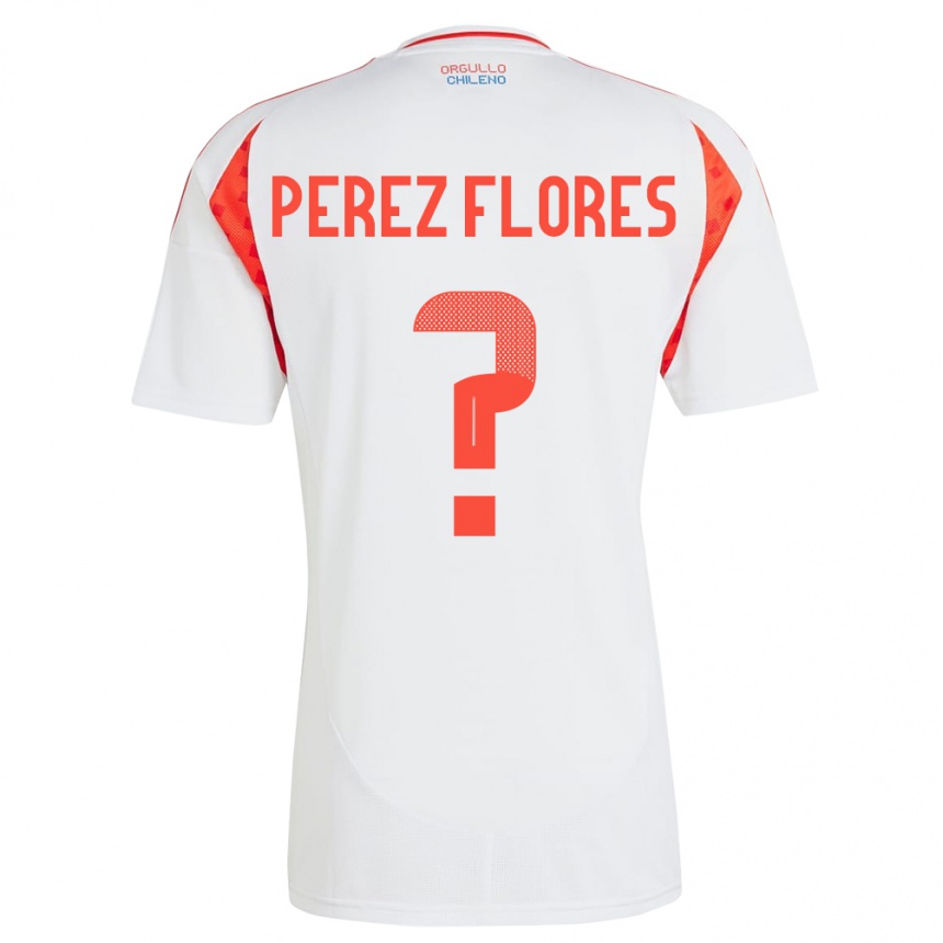 Niño Fútbol Camiseta Chile Benjamín Pérez Flores #0 Blanco 2ª Equipación 24-26