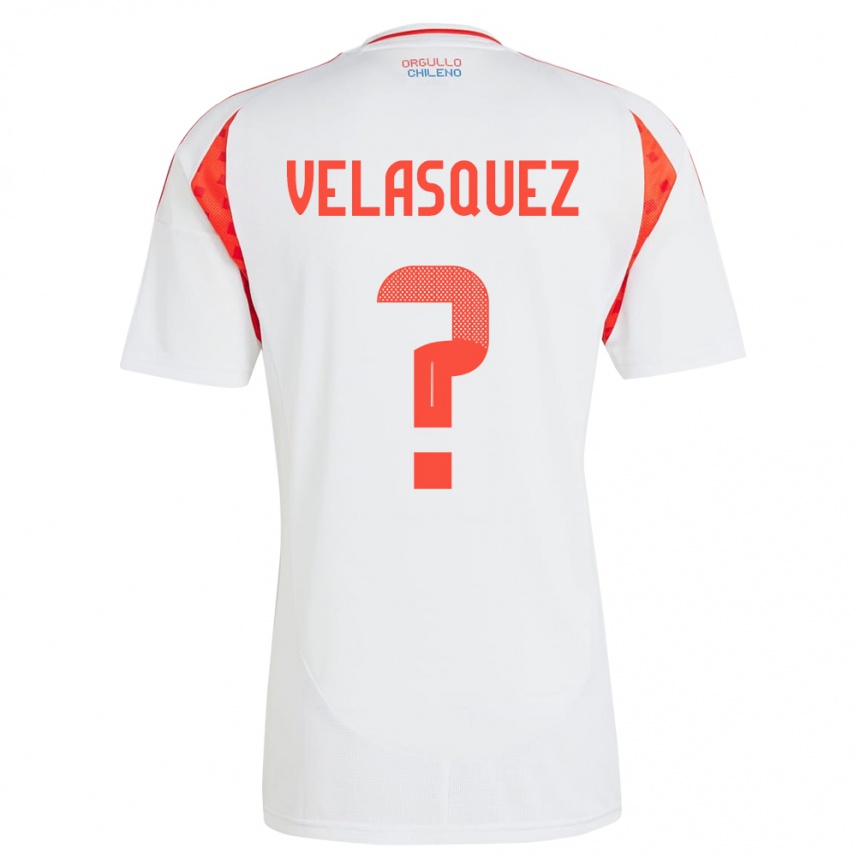 Niño Fútbol Camiseta Chile Milovan Velásquez #0 Blanco 2ª Equipación 24-26