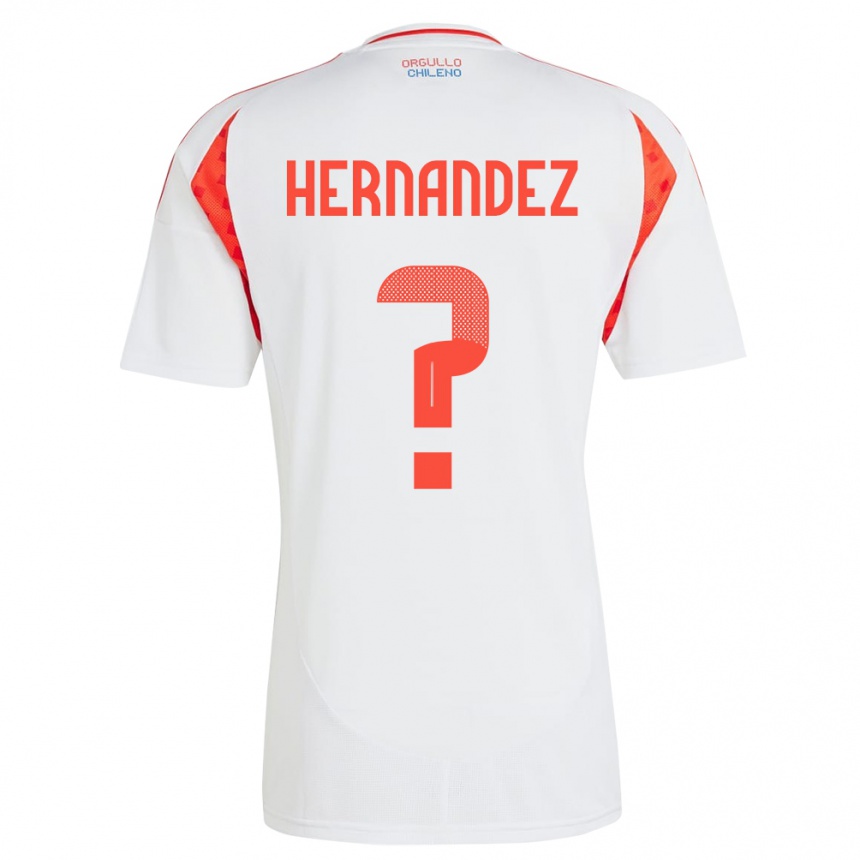 Niño Fútbol Camiseta Chile Camilo Hernández #0 Blanco 2ª Equipación 24-26