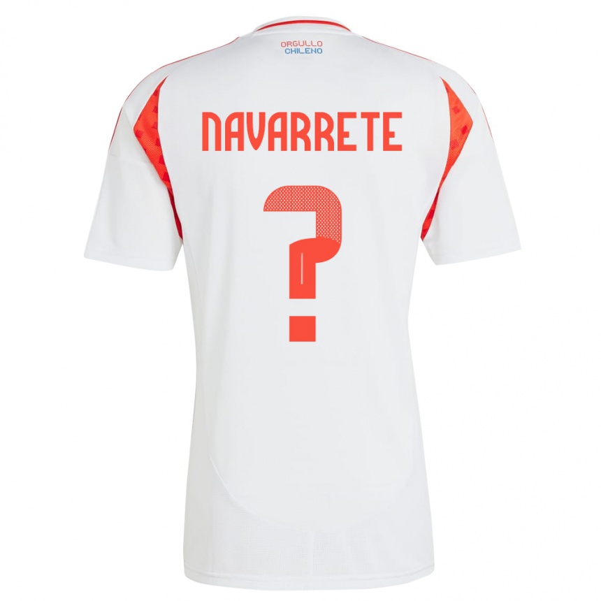 Niño Fútbol Camiseta Chile Sebastián Navarrete #0 Blanco 2ª Equipación 24-26