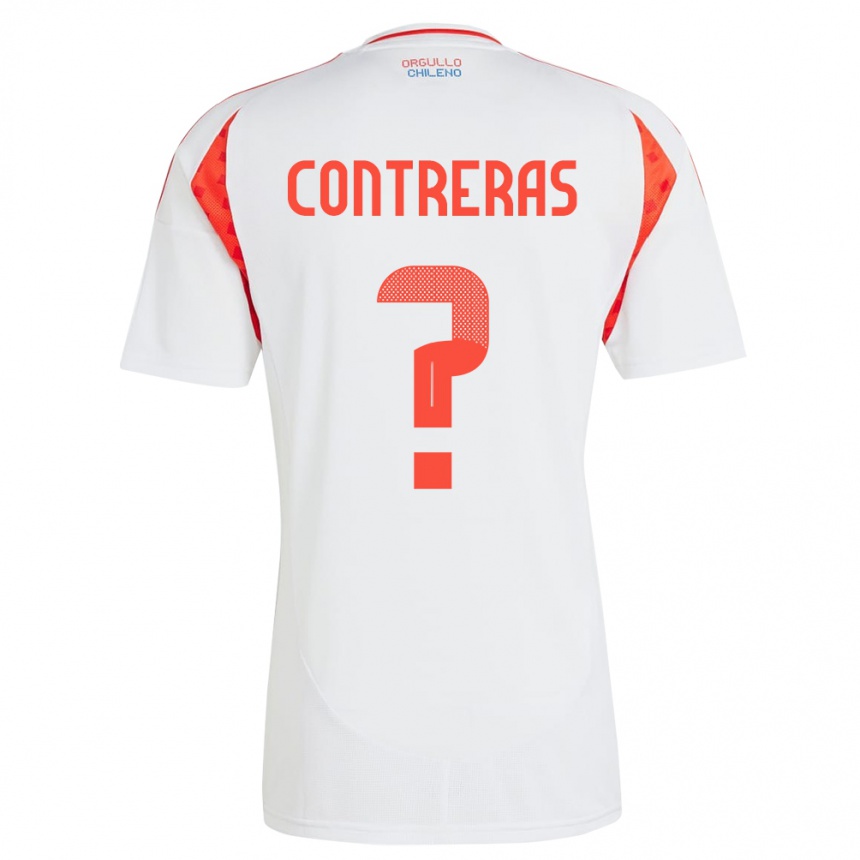 Niño Fútbol Camiseta Chile Mathías Contreras #0 Blanco 2ª Equipación 24-26