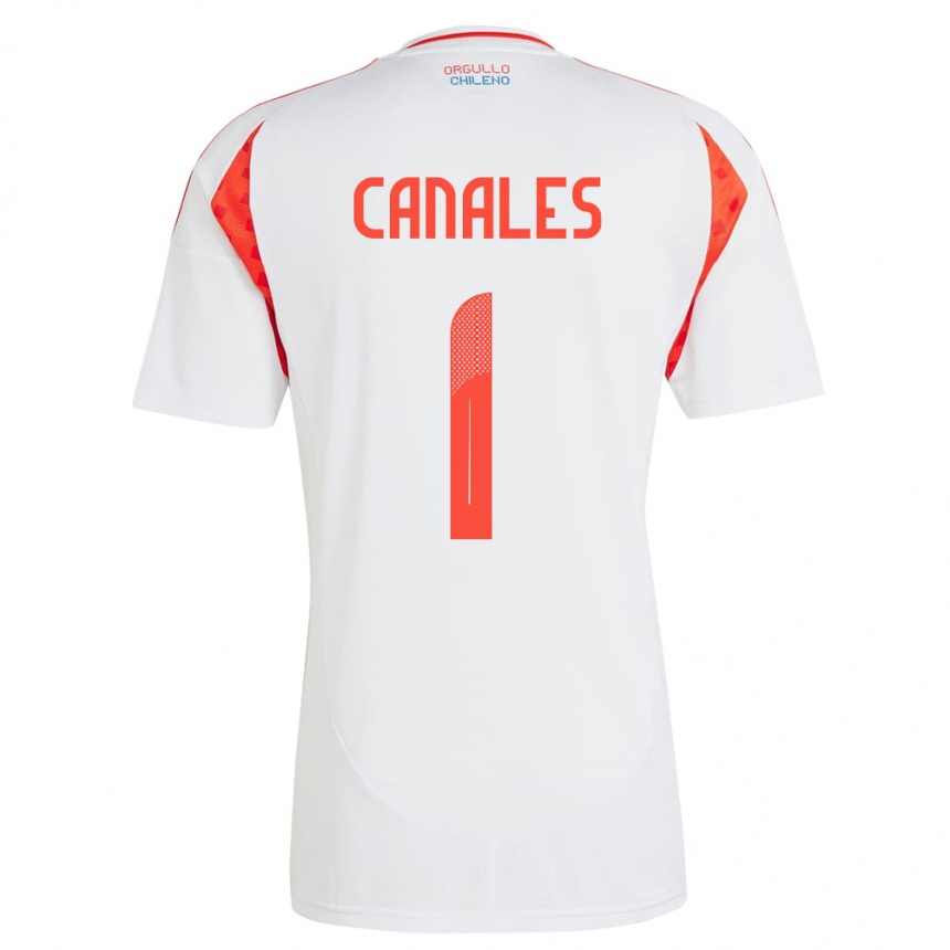 Niño Fútbol Camiseta Chile Antonia Canales #1 Blanco 2ª Equipación 24-26