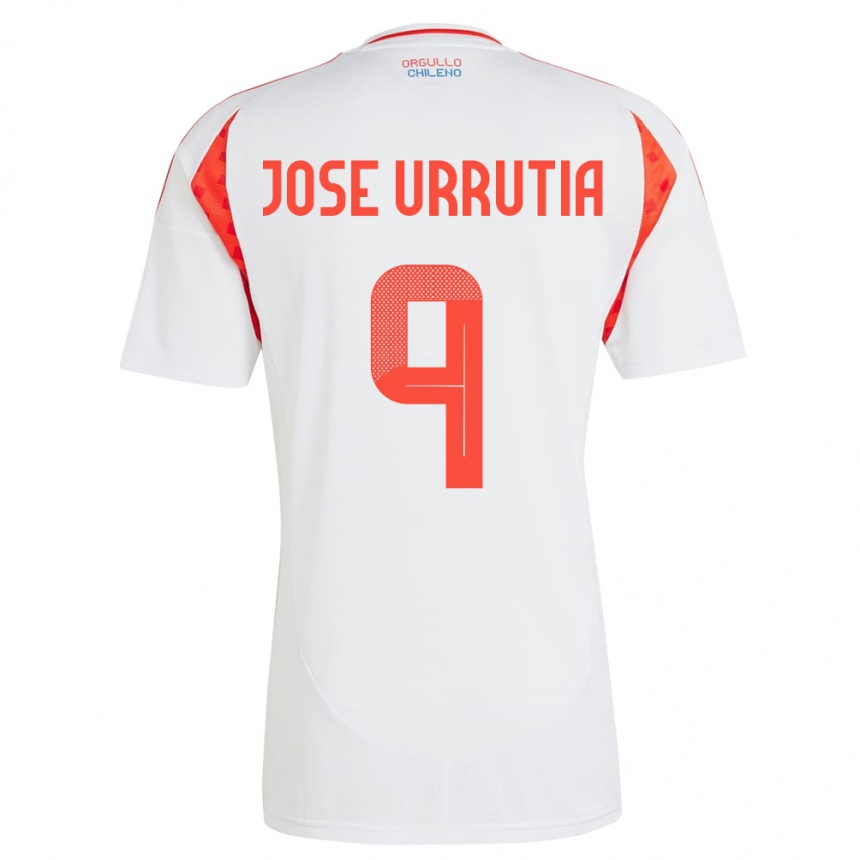 Niño Fútbol Camiseta Chile María José Urrutia #9 Blanco 2ª Equipación 24-26