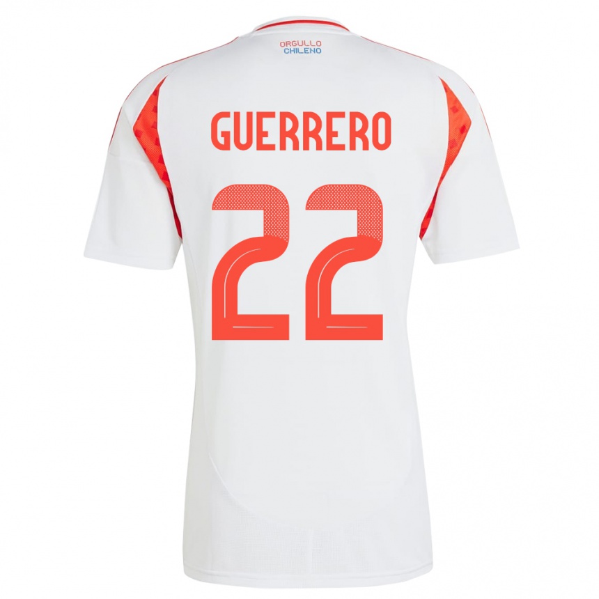 Niño Fútbol Camiseta Chile Kathalina Guerrero #22 Blanco 2ª Equipación 24-26