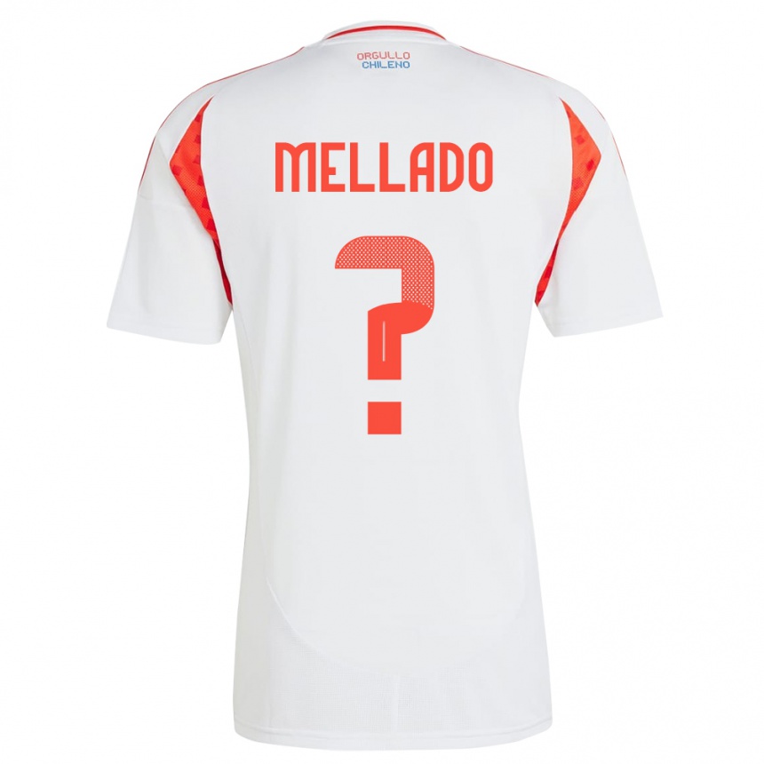 Niño Fútbol Camiseta Chile Catalina Mellado #0 Blanco 2ª Equipación 24-26