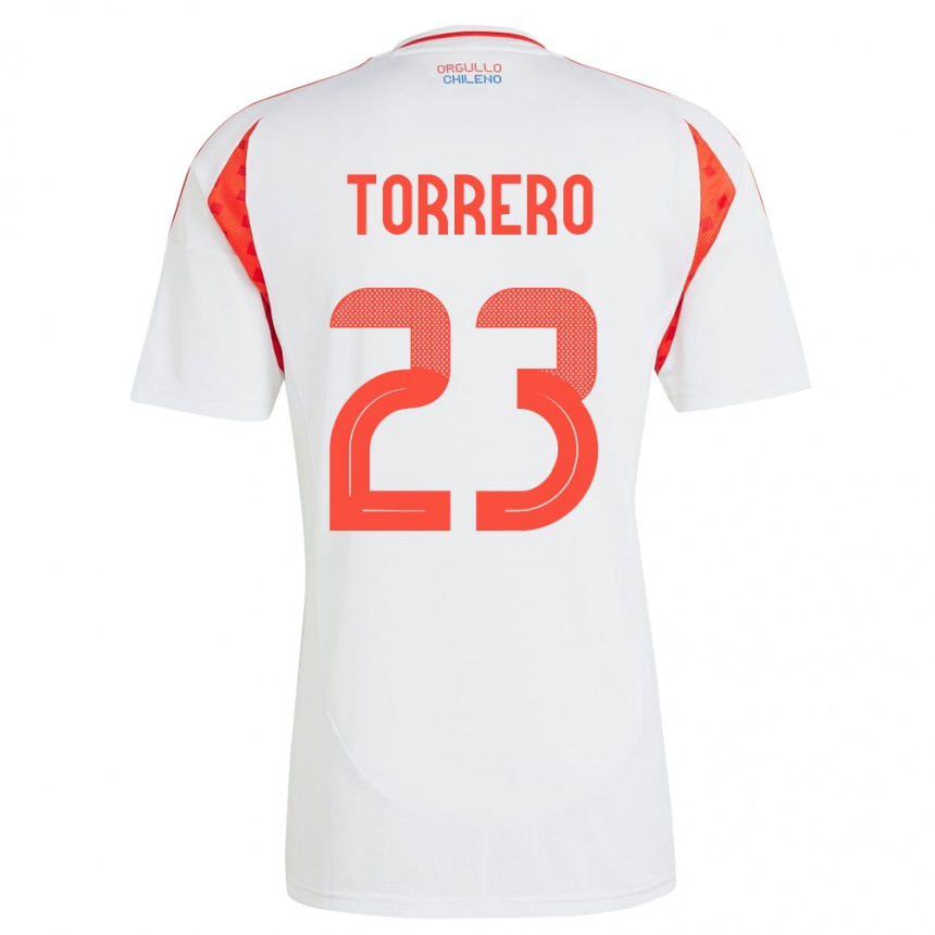 Niño Fútbol Camiseta Chile Ryann Torrero #23 Blanco 2ª Equipación 24-26