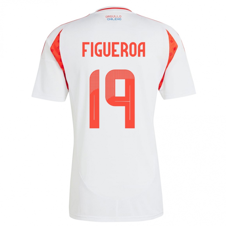 Niño Fútbol Camiseta Chile Catalina Figueroa #19 Blanco 2ª Equipación 24-26