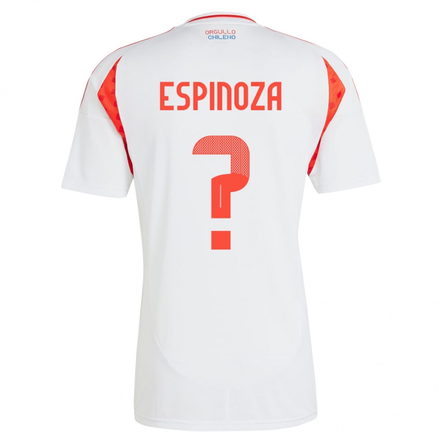 Niño Fútbol Camiseta Chile Gali Espinoza #0 Blanco 2ª Equipación 24-26