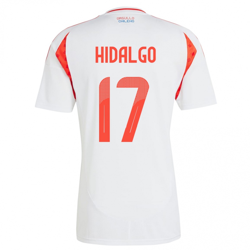 Niño Fútbol Camiseta Chile Fernanda Hidalgo #17 Blanco 2ª Equipación 24-26