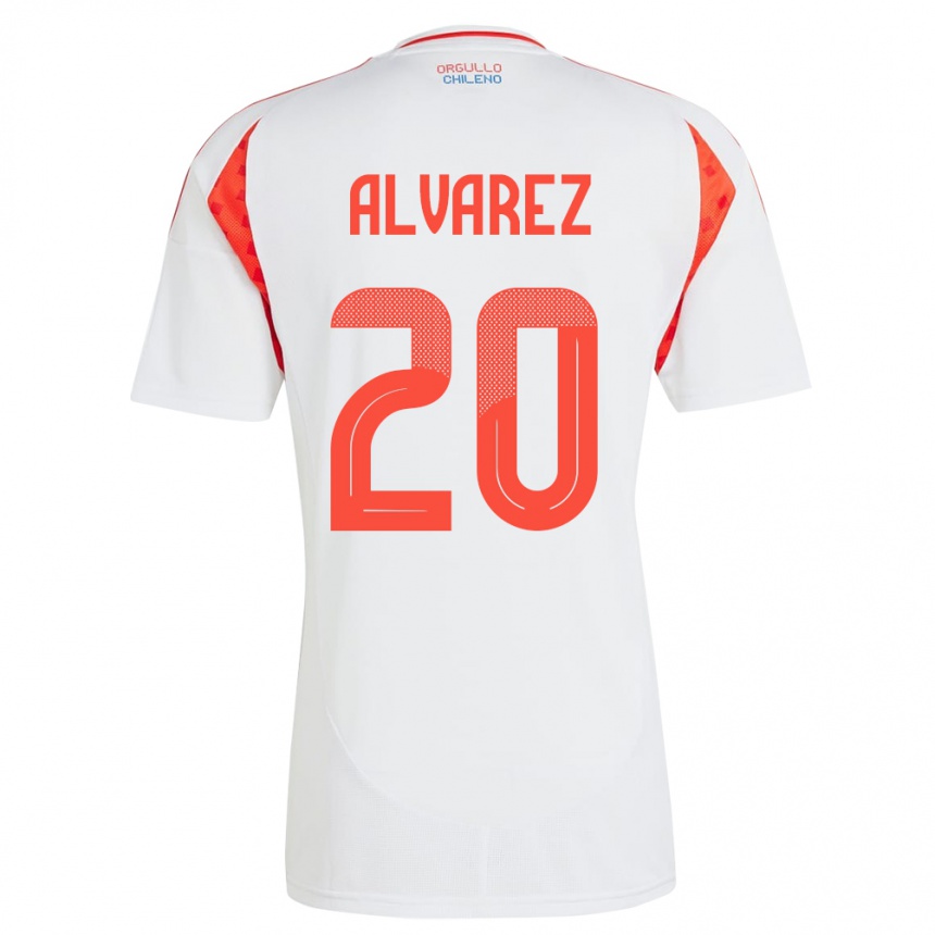 Niño Fútbol Camiseta Chile Anaís Álvarez #20 Blanco 2ª Equipación 24-26