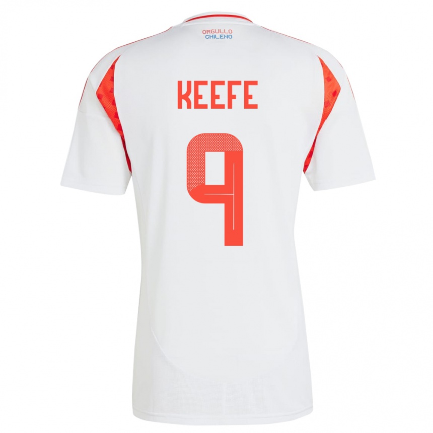 Niño Fútbol Camiseta Chile Sonya Keefe #9 Blanco 2ª Equipación 24-26