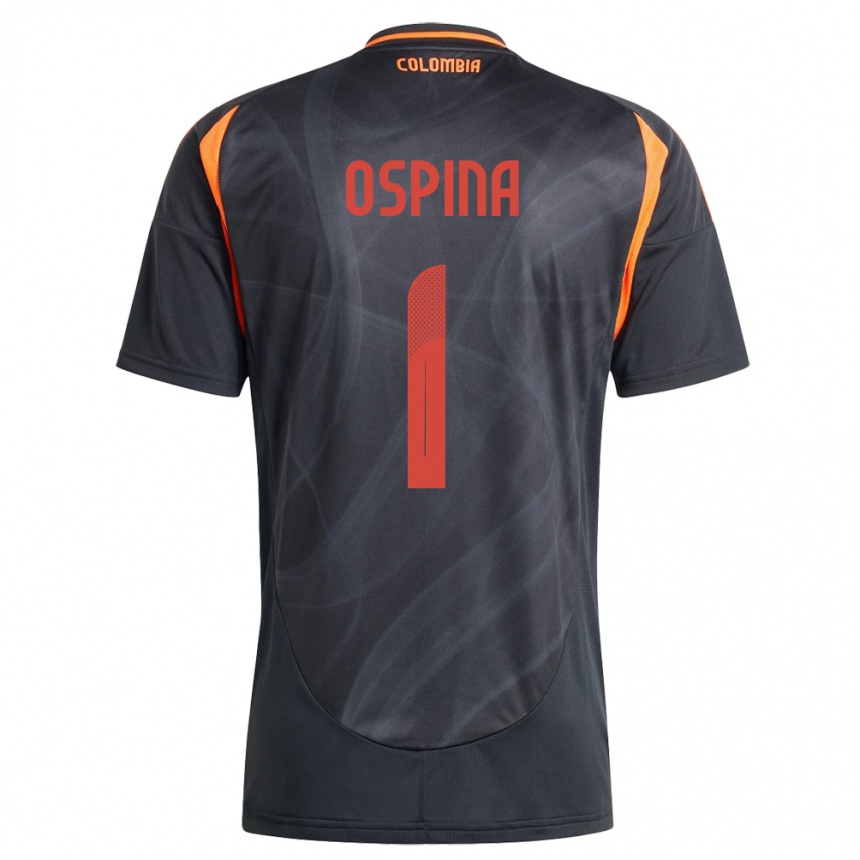 Niño Fútbol Camiseta Colombia David Ospina #1 Negro 2ª Equipación 24-26