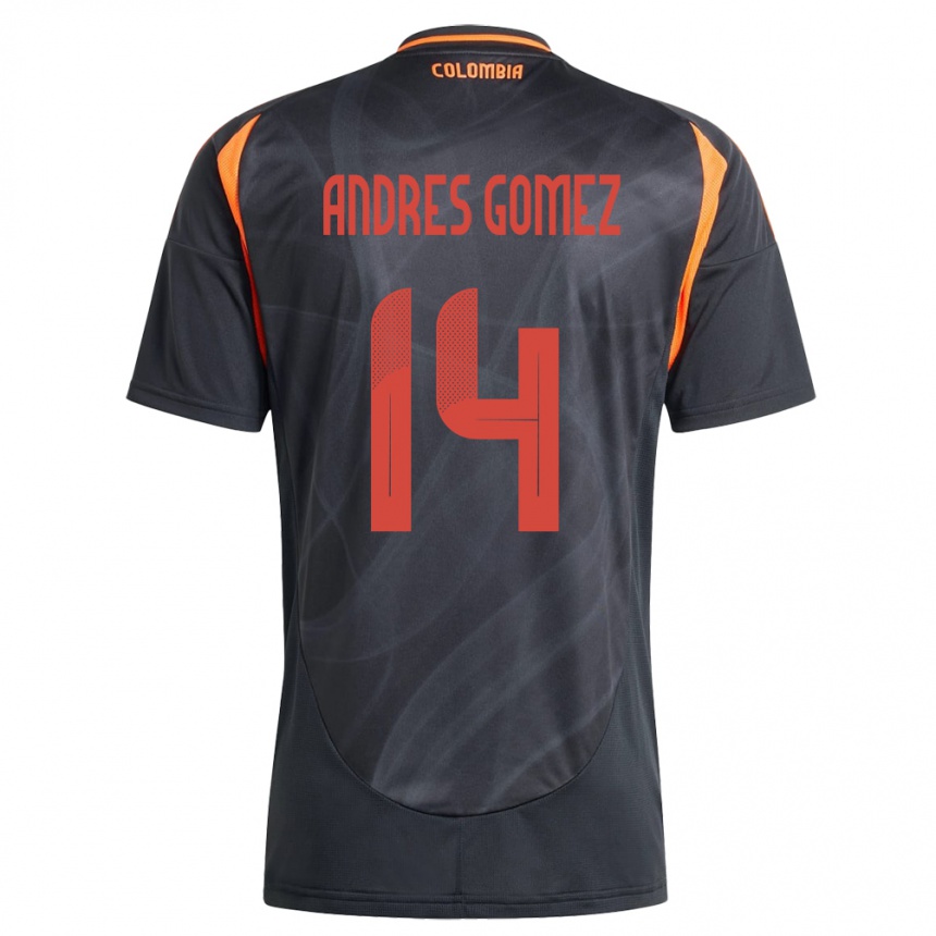 Niño Fútbol Camiseta Colombia Carlos Andrés Gómez #14 Negro 2ª Equipación 24-26