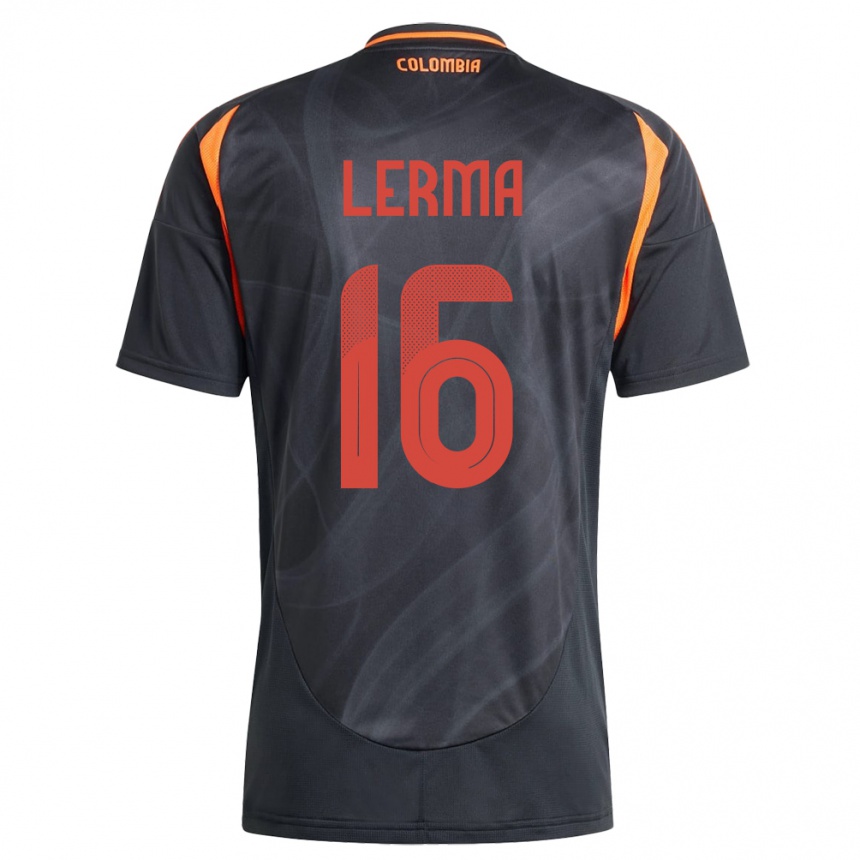 Niño Fútbol Camiseta Colombia Jefferson Lerma #16 Negro 2ª Equipación 24-26