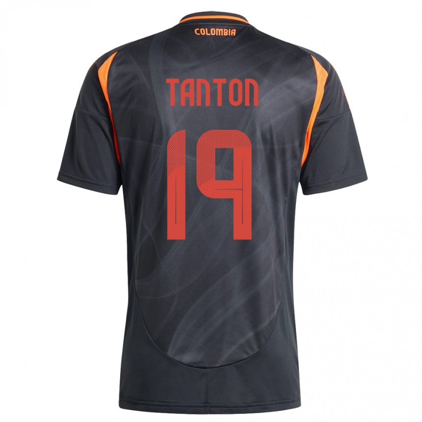 Niño Fútbol Camiseta Colombia Devan Tanton #19 Negro 2ª Equipación 24-26