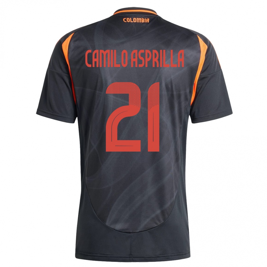 Niño Fútbol Camiseta Colombia Juan Camilo Asprilla #21 Negro 2ª Equipación 24-26