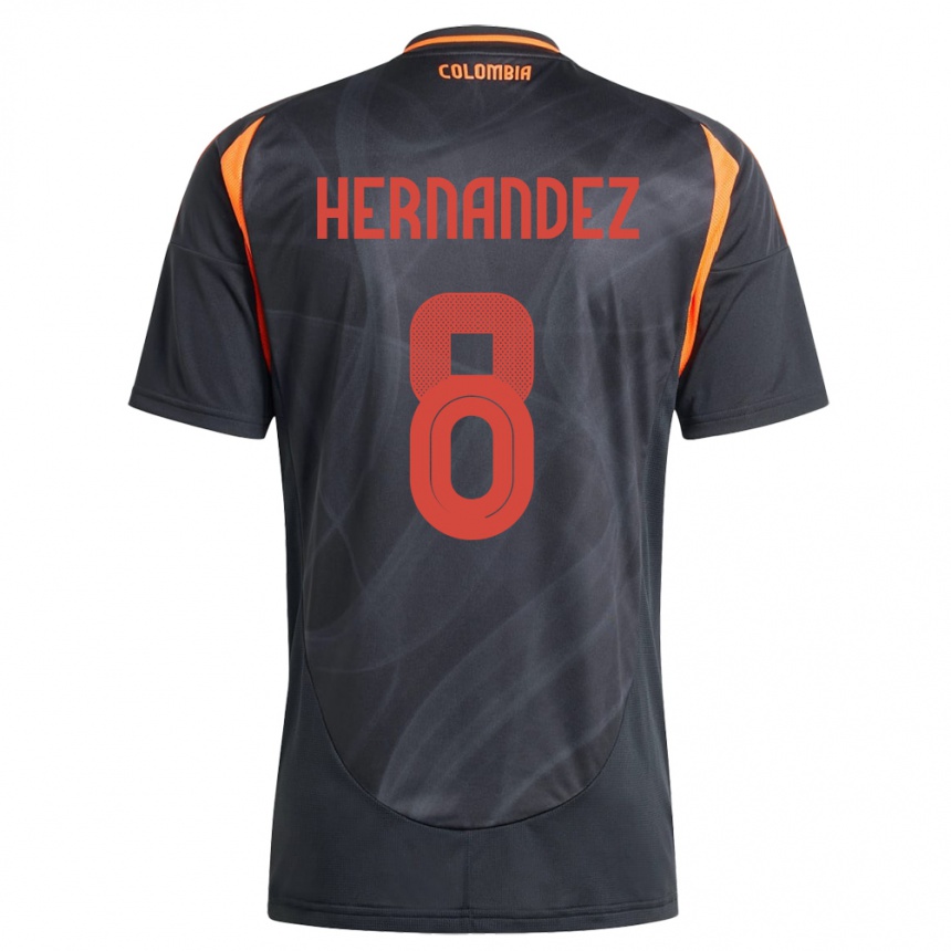 Niño Fútbol Camiseta Colombia Natalia Hernández #8 Negro 2ª Equipación 24-26