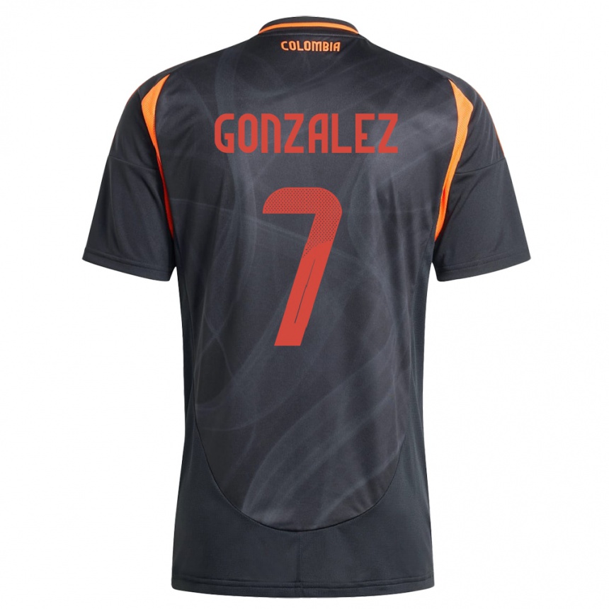 Niño Fútbol Camiseta Colombia Celis González #7 Negro 2ª Equipación 24-26