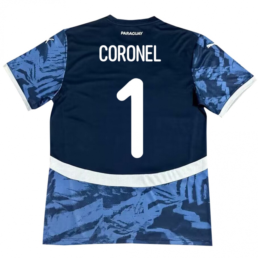 Niño Fútbol Camiseta Paraguay Carlos Coronel #1 Azul 2ª Equipación 24-26