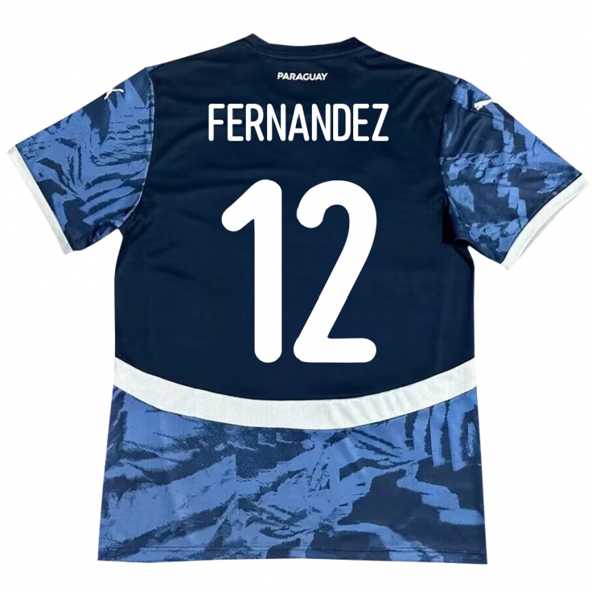 Niño Fútbol Camiseta Paraguay Gatito Fernández #12 Azul 2ª Equipación 24-26