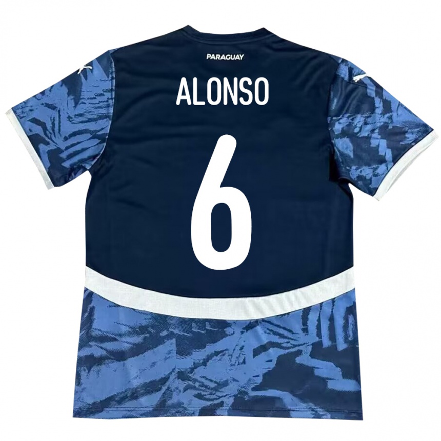 Niño Fútbol Camiseta Paraguay Júnior Alonso #6 Azul 2ª Equipación 24-26