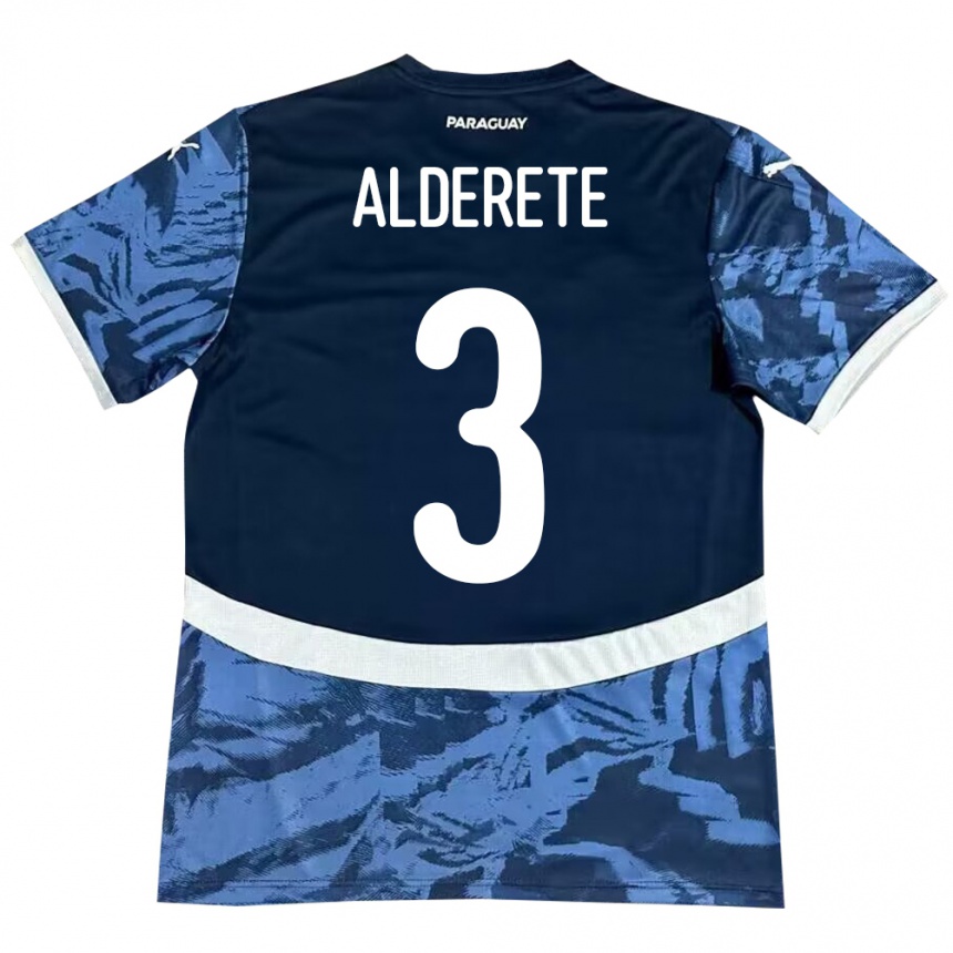 Niño Fútbol Camiseta Paraguay Omar Alderete #3 Azul 2ª Equipación 24-26