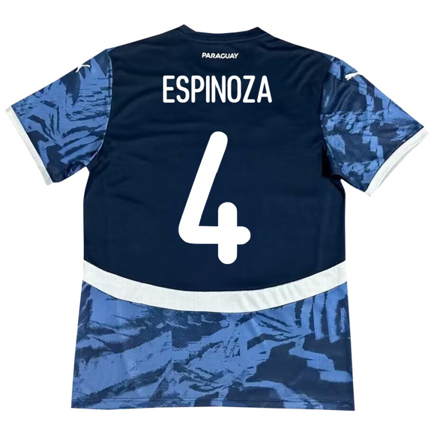 Niño Fútbol Camiseta Paraguay Matías Espinoza #4 Azul 2ª Equipación 24-26