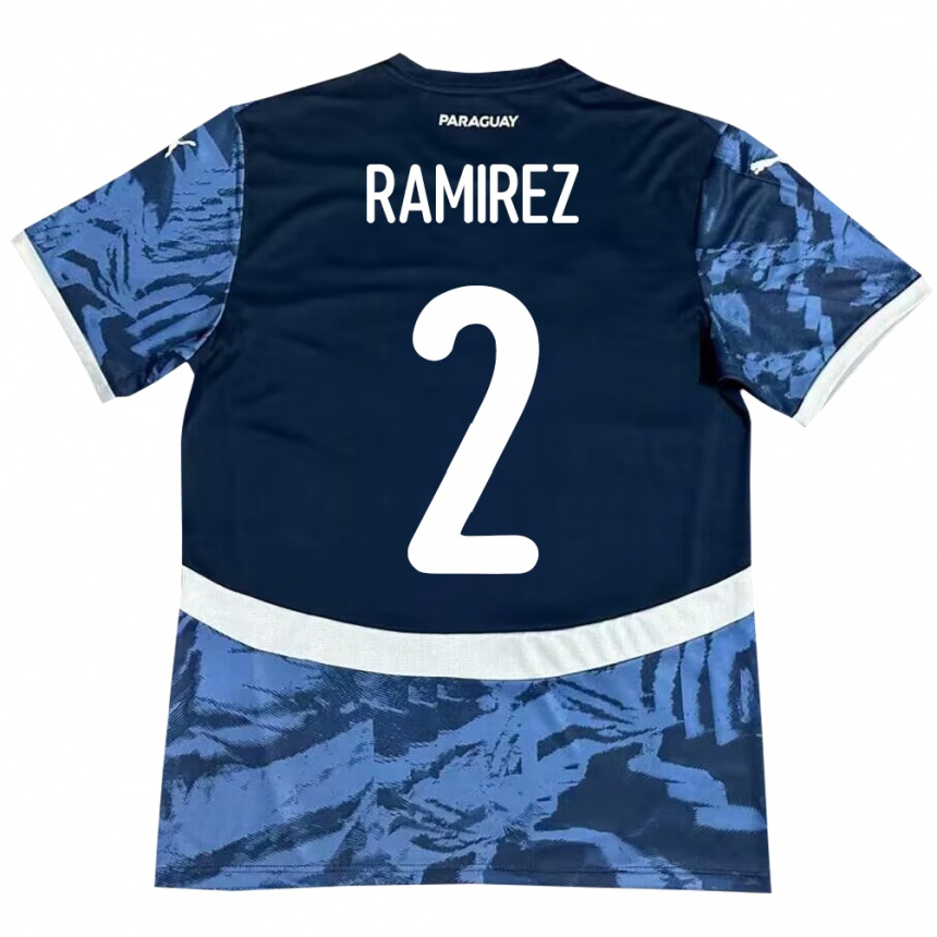 Niño Fútbol Camiseta Paraguay Iván Ramírez #2 Azul 2ª Equipación 24-26