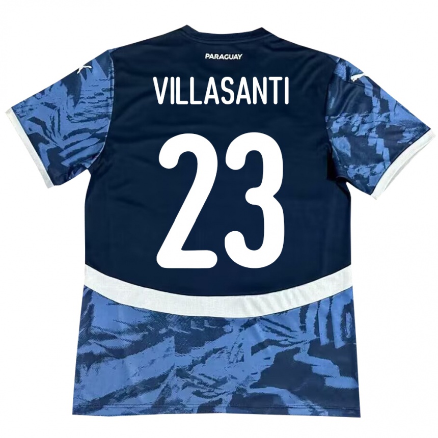 Niño Fútbol Camiseta Paraguay Mathías Villasanti #23 Azul 2ª Equipación 24-26