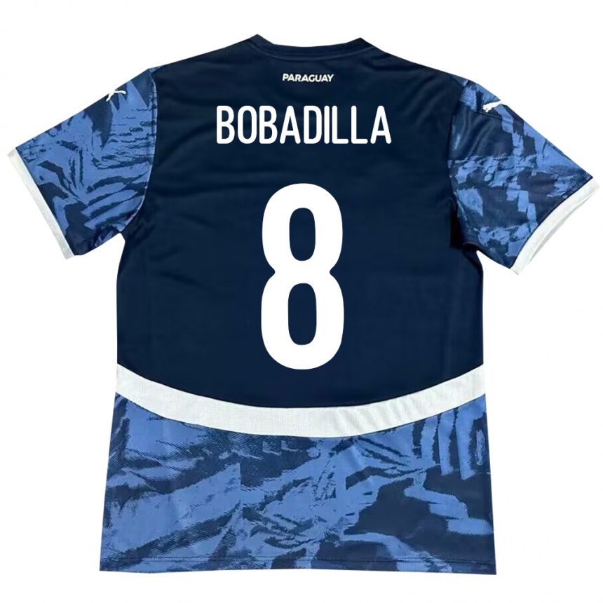 Niño Fútbol Camiseta Paraguay Damián Bobadilla #8 Azul 2ª Equipación 24-26