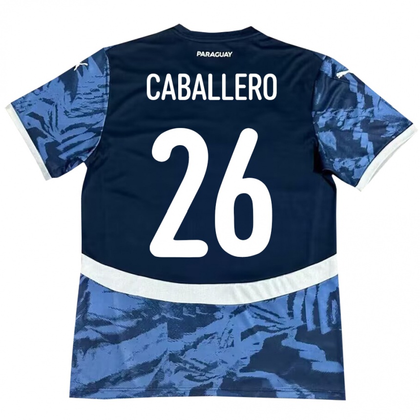 Niño Fútbol Camiseta Paraguay Hernesto Caballero #26 Azul 2ª Equipación 24-26